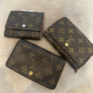 Louis Vuitton Brown and Gold Monogram Wallet Trio